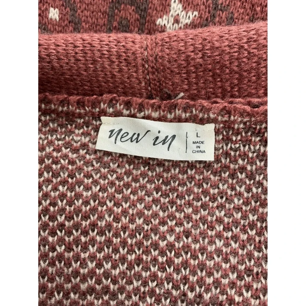 Womens Large Southwestern Fringe Open Front Cardigan Rust 12W2790N - Picture 10 of 16